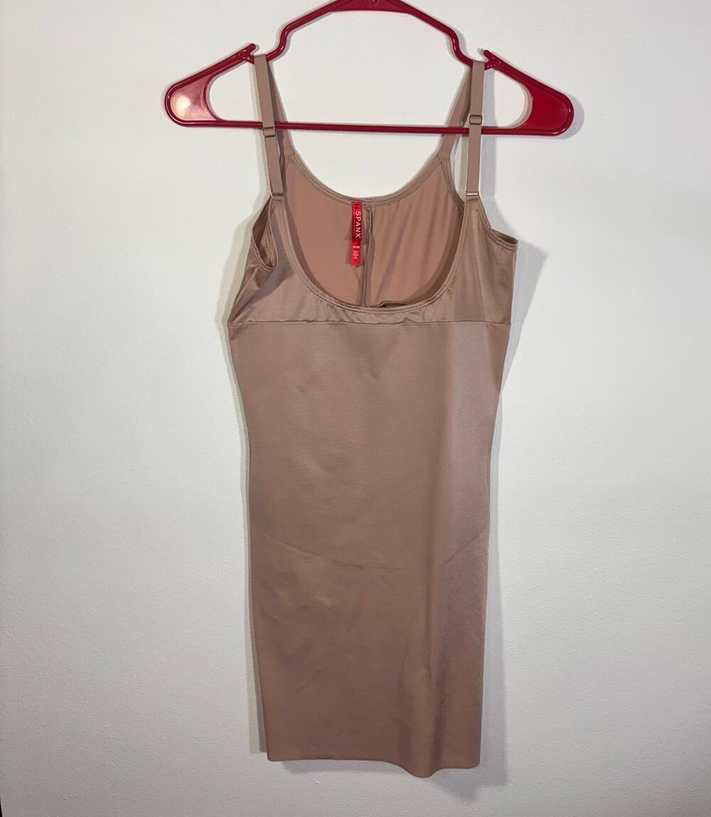 SPANX Nude Shapewear Slip Dress Adjustable Straps Smoothing Size M